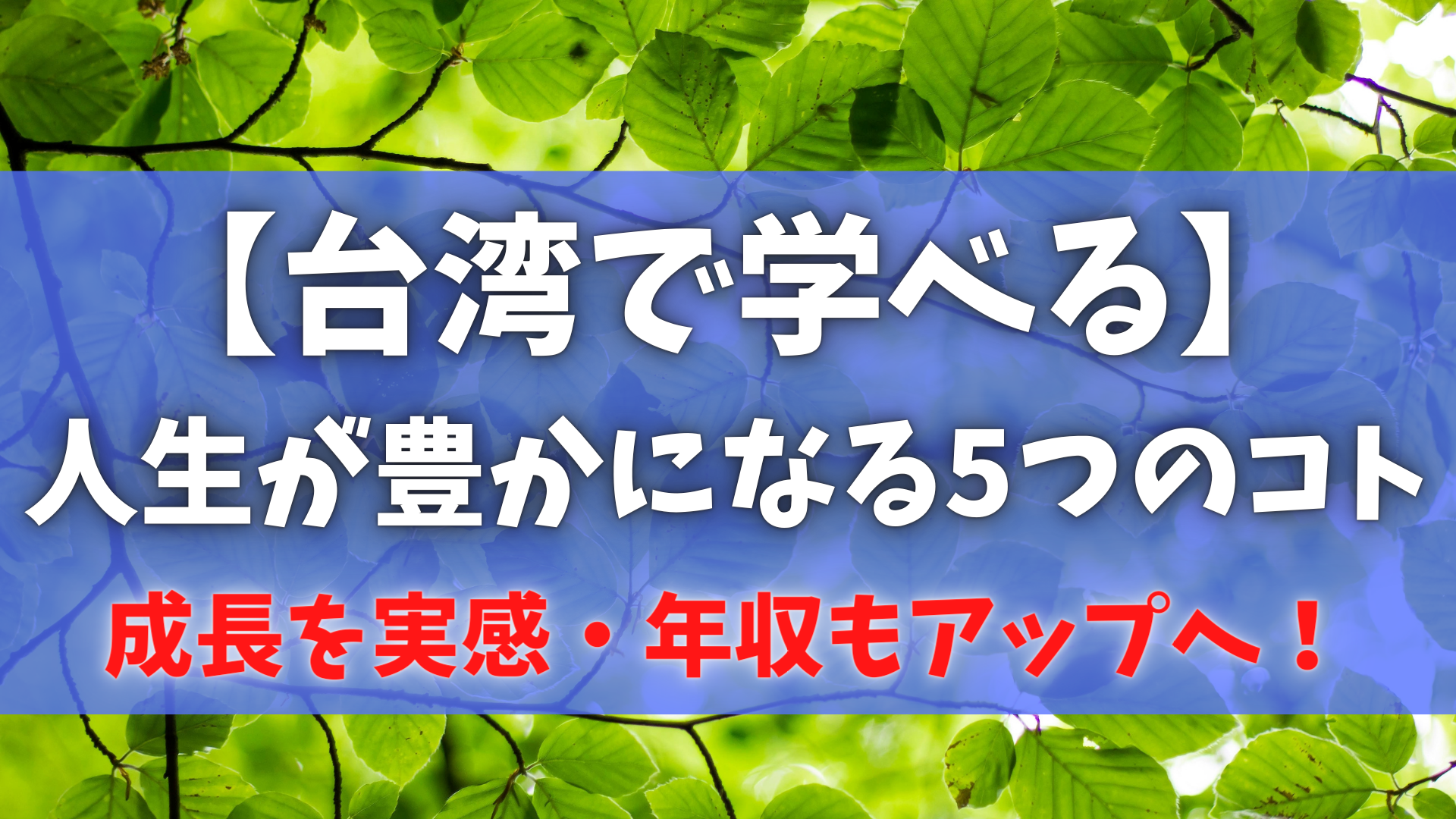 台湾で学べる豊かになる5つ